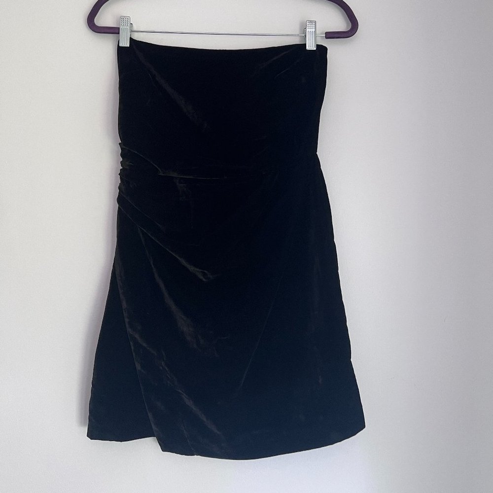 ❤️‍🔥NWOT ❤️‍🔥 HOUSE OF HARLOW 1960 Black Velvet Strapless Mini Dress - Size XS